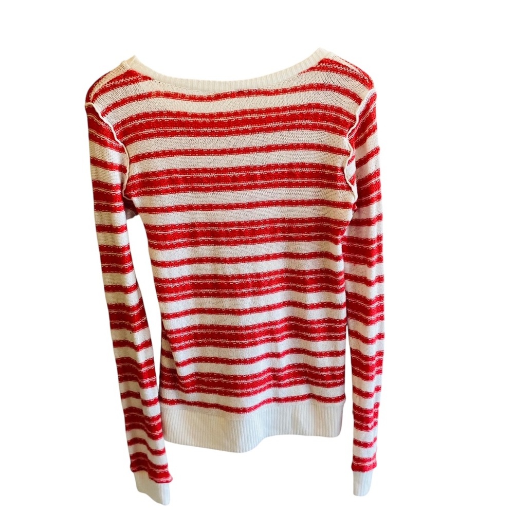 Splendid Red & White Striped Sweater - Picture 3 of 5